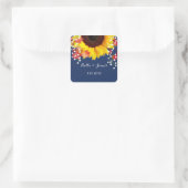 Navy Blue Sunflower Stickers voor aangepaste bruil (Tas)