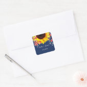 Navy Blue Sunflower Stickers voor aangepaste bruil (Envelop)