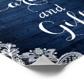 Navy Blue Sunflower String Lights Kaart en Gifts Poster (Hoek)