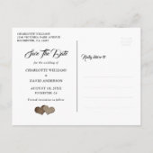 Navy Blue Sunflower Weddenfoto bewaart de datum Aankondigingskaart (Achterkant)