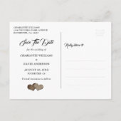 Navy Blue Sunflower Wedding Save the Date Briefkaa Aankondigingskaart (Achterkant)