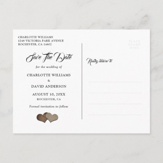 Navy Blue Sunflower Wedding Save the Date Briefkaa Aankondigingskaart (Achterkant)