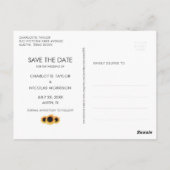 Navy Blue Sunflower Wedding Save the Date Photo Briefkaart (Achterkant)
