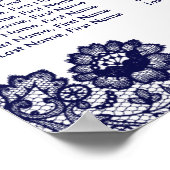 Navy Blue Sunflower Wedding Seating Chart 12 Poster (Hoek)