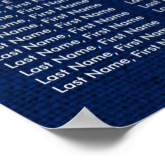 Navy Blue Sunflower Wedding Seating Plan 12 Poster (Hoek)