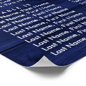 Navy Blue Sunflower Wedding Table Plan 16 Poster (Hoek)