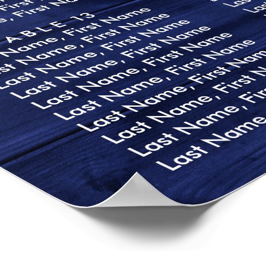 Navy Blue Sunflower Wedding Table Plan 16 Poster (Hoek)