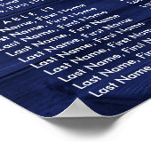 Navy Blue Sunflower Wedding Table Plan 16 Poster (Hoek)