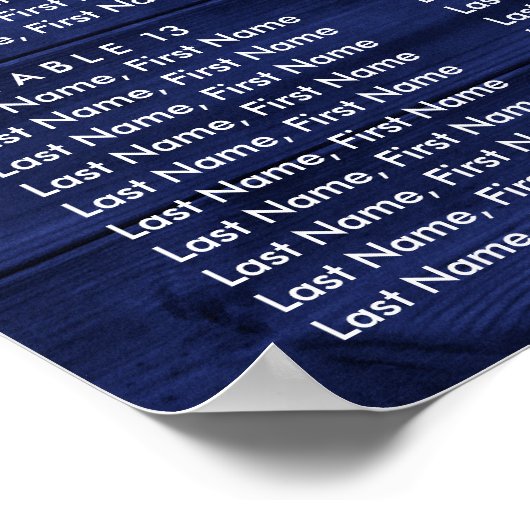 Navy Blue Sunflower Wedding Table Plan 16 Poster (Hoek)