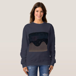 Navy Blue Sweatshirt met Aurora Design voor vrouwe