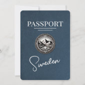 Navy Blue Sweden Passport Bewaar de datum Save The Date (Voorkant)
