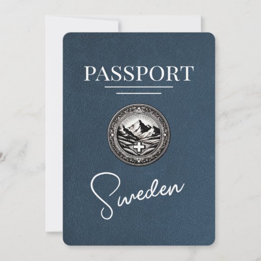 Navy Blue Sweden Passport Bewaar de datum Save The Date (Voorkant)