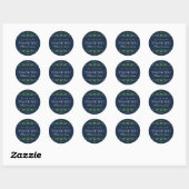 Navy Blue Swirl Floral Ornament Wedding Sticker (Vel)