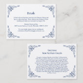 Navy Blue  Swirls Detail Behuizing Kaarten | (Voorkant / Achterkant)