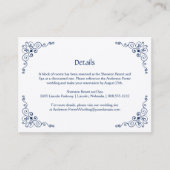 Navy Blue  Swirls Detail Behuizing Kaarten | (Voorkant)