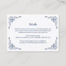 Navy Blue  Swirls Detail Behuizing Kaarten |