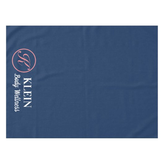 Navy Blue Tafeldoek Met Uw Logo en Tekst Tafelkleed (Voorkant (Horizontaal))