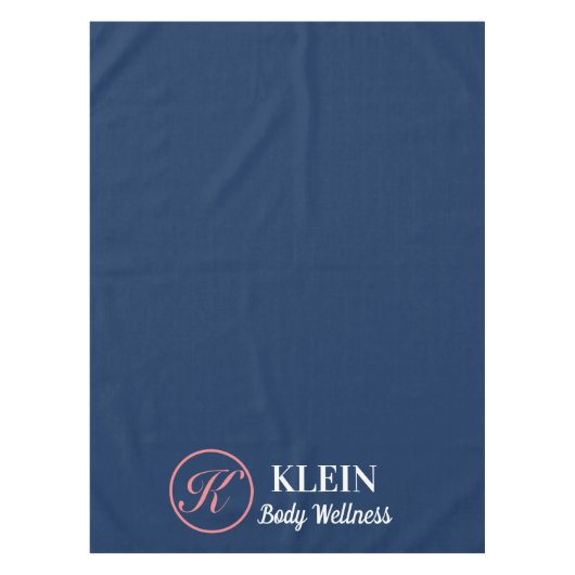 Navy Blue Tafeldoek Met Uw Logo en Tekst Tafelkleed (Voorkant)