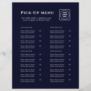 Navy Blue Takeout Logo   restaurant op maat Flyer