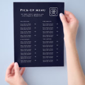 Navy Blue Takeout Logo | restaurant op maat Flyer (Hand)