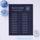 Navy Blue Takeout Logo | restaurant op maat Flyer (Enkel)