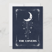 Navy Blue Tarot De Geliefden Trouwdag Save The Date (Achterkant)