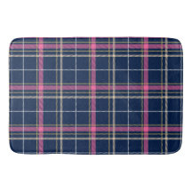 Navy Blue Tartan geplakt met roze witte beige