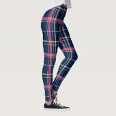 Navy Blue Tartan met roze streep Leggings (Rechts)