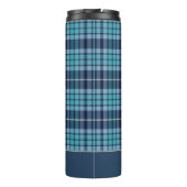Navy Blue Tartan Plaid Pattern Thermosbeker (Achterkant)