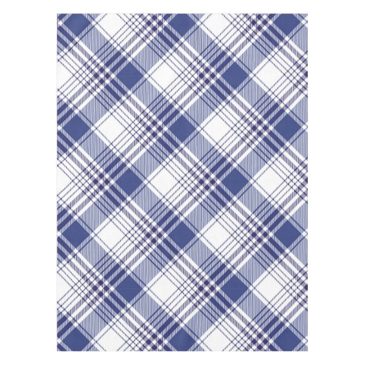Navy Blue Tartan Pset Argyle Pattern Tafelkleed (Voorkant)