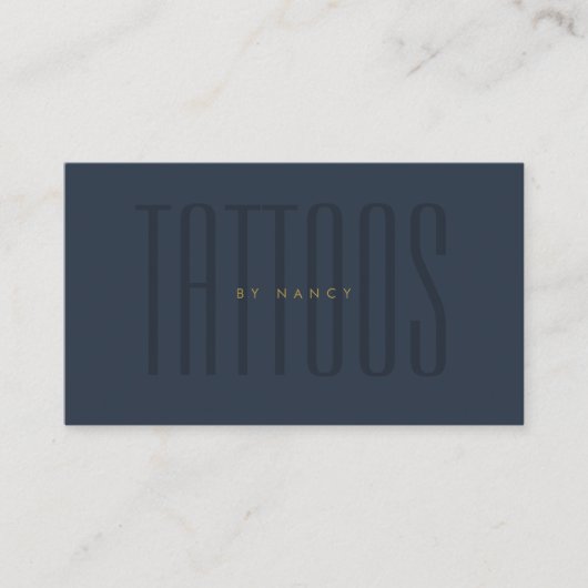 Navy Blue Tattoos Tattoo artiest minimalistisch Visitekaartje (Voorkant)