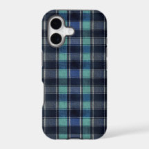 Navy Blue & Teal Geruite Hoestelcase | Klassieke S