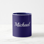 Navy Blue Template, White Text, Customizable, Mok (Midden)