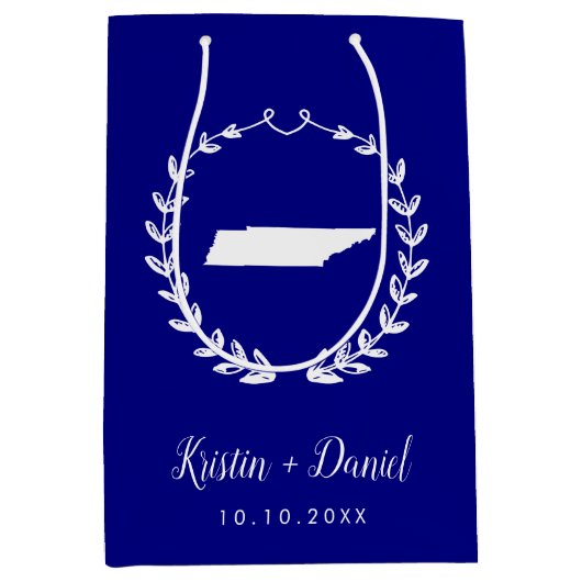 Navy Blue Tennessee kaart bruiloft welkom swag Medium Cadeauzakje (Voorkant)
