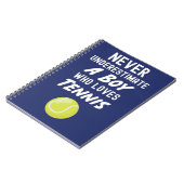 Navy Blue Tennis Cadeaus Voor Jongens Kinder Spele Notitieboek (Linkerzijde)