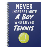 Navy Blue Tennis Cadeaus Voor Jongens Kinder Spele Notitieboek (Voorkant)