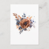 Navy Blue Terracotta Boho Elegante Trouwdetails Informatiekaartje (Achterkant)