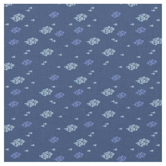 Navy Blue textuur met Blue-Fish Stof (Close Up)
