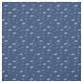 Navy Blue textuur met Blue-Fish Stof (Swatch)