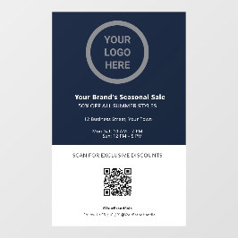 Navy Blue Thema Aangepaste Logo Branding Promotie Raamsticker