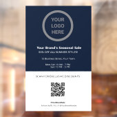 Navy Blue Thema Aangepaste Logo Branding Promotie Raamsticker (Vel 2)