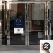 Navy Blue Thema Aangepaste Logo Branding Promotie Raamsticker (Kantoordeur)