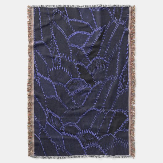 Navy Blue Throw Blanket Deken (Voorkant Verticaal)