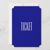 Navy Blue Ticket Politie Uitnodigingen voor afstud (Achterkant)