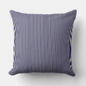 Navy Blue Ticking Stripe Cushion Kussen (Voorkant)