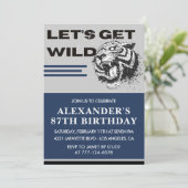 Navy Blue Tijger Mannen 87e verjaardag Kaart (Staand voorkant)