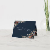 Navy Blue Tiny Wildflower Baby shower Bedankkaart (Voorkant)