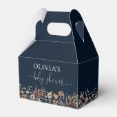 Navy Blue Tiny Wildflower Baby shower Favor Box Bedankdoosjes (Voorkant Zijde)