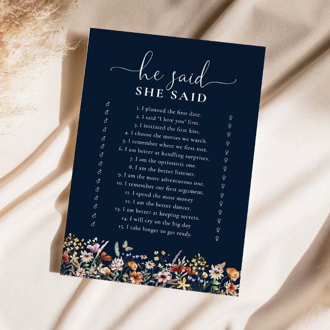 Navy Blue Tiny Wildflower Vrijgezellenfeest spel (Creator heeft geüpload)