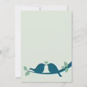 Navy Blue Tortelduifjes Wedding Invitations Kaart (Achterkant)